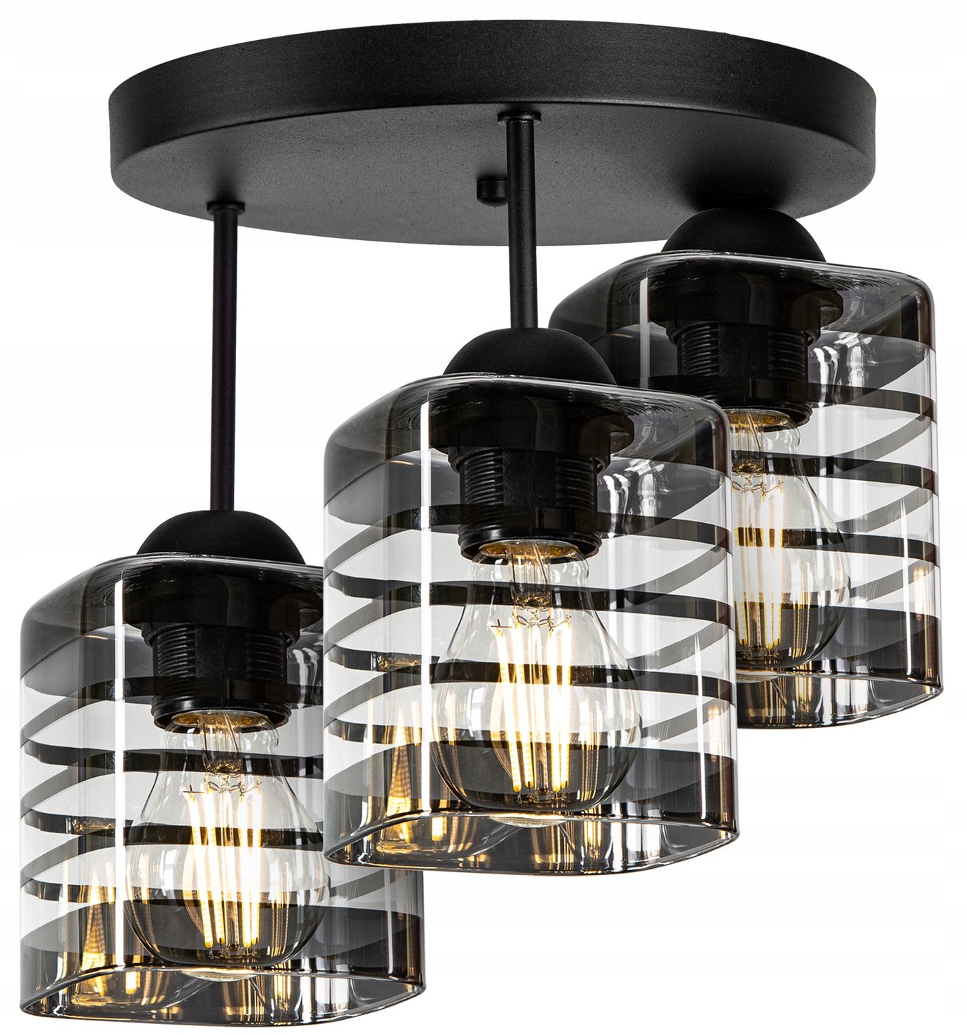 Merkloze Glazen Plafondlamp met 3xE27 Fitting - Modern Design