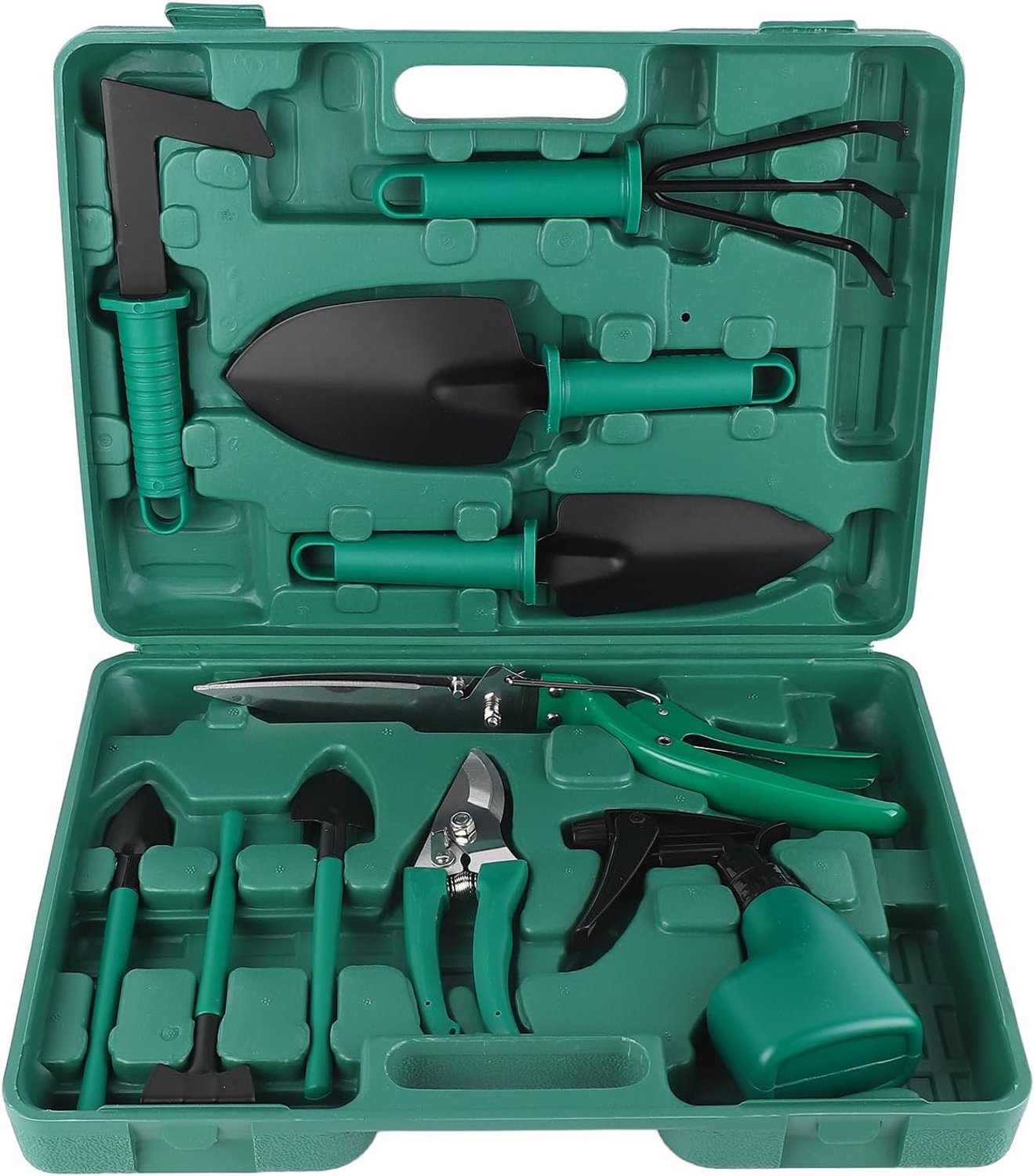 Tuingereedschapset, 10-delige Tuinset Voor Zwaar Gebruik, Inclusief Schaar, Schoppen, Spuitbussen, Tuingereedschap Met Zacht Rubberen Antislip, Ergonomisch Handvat