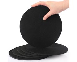 SOSMAR 6 stuks grote vilten onderzetters, vilten onderlegger voor potten, glazen, vazen en kommen, tafelbeschermer, tafelonderlegger, beschermmat van robuust vilt, rond, Ø 20 cm, zwart