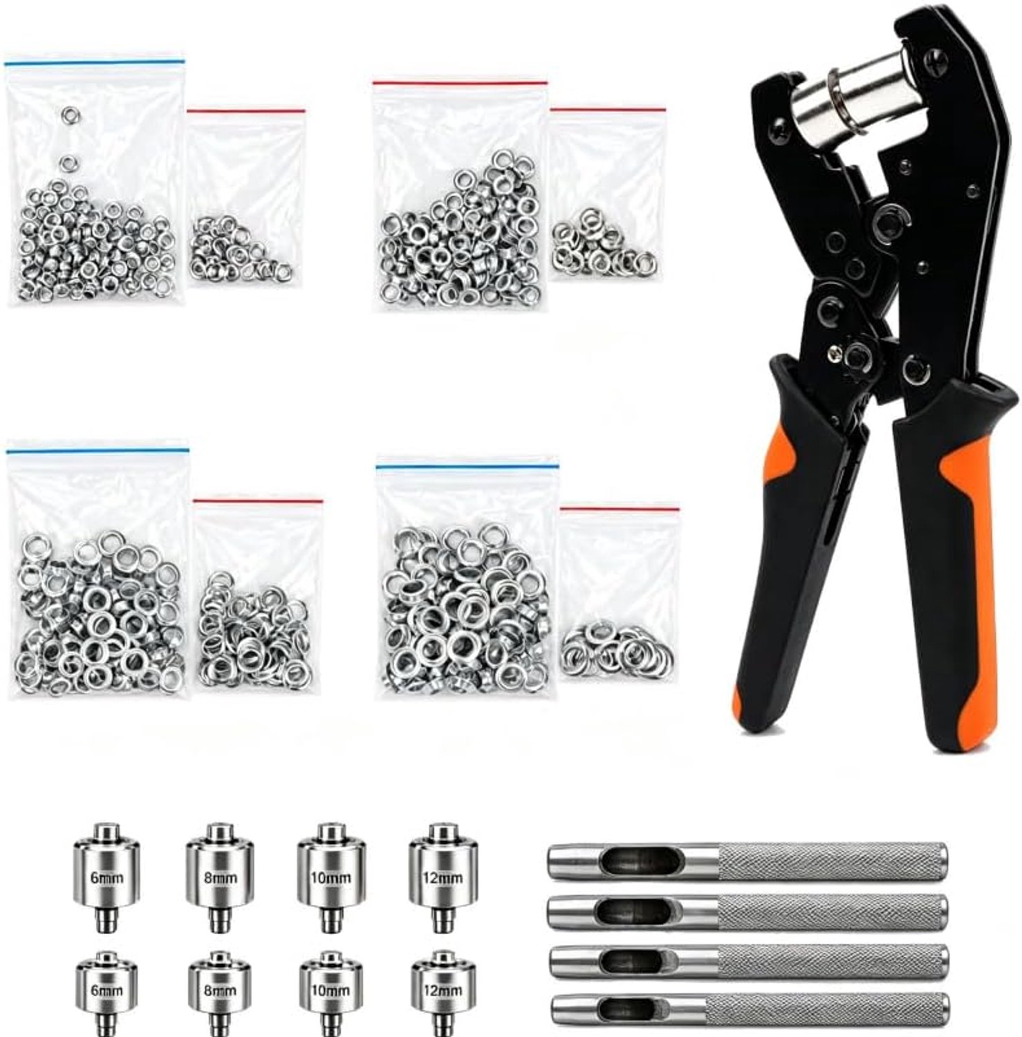 Grommet Tool kit met 6/8/10/12mm 400pcs Grommets Oogjes
