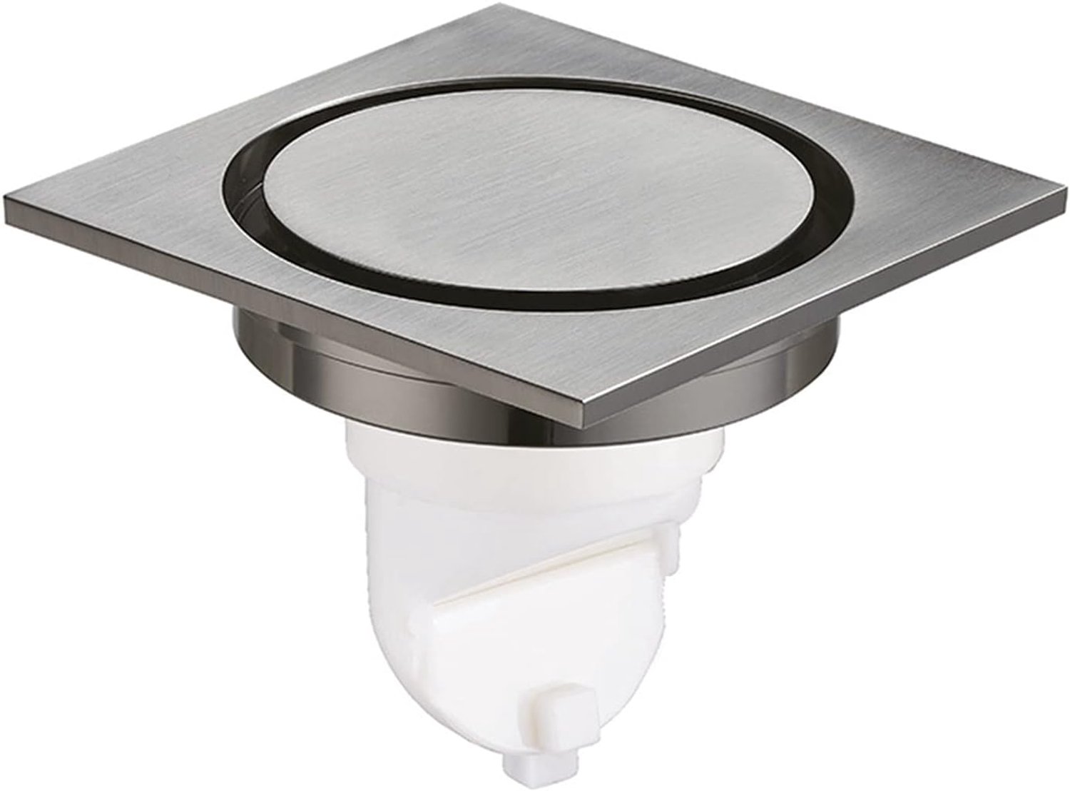Doucheafvoer, Vierkante Messing Douchevloer Afvoer met Verwijderbare Tegel Insert Rooster Cover, Anti-Geur, Haarfilters,10 * 10 cm, geborsteld, B