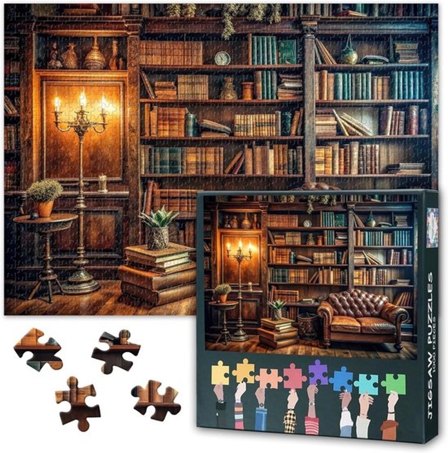 Legpuzzel voor volwassenen - Puzzel met 1000 stukjes - Voor ontspanning en decoratie - Dikke kartonnen puzzelstukjes - 70 x 50 cm