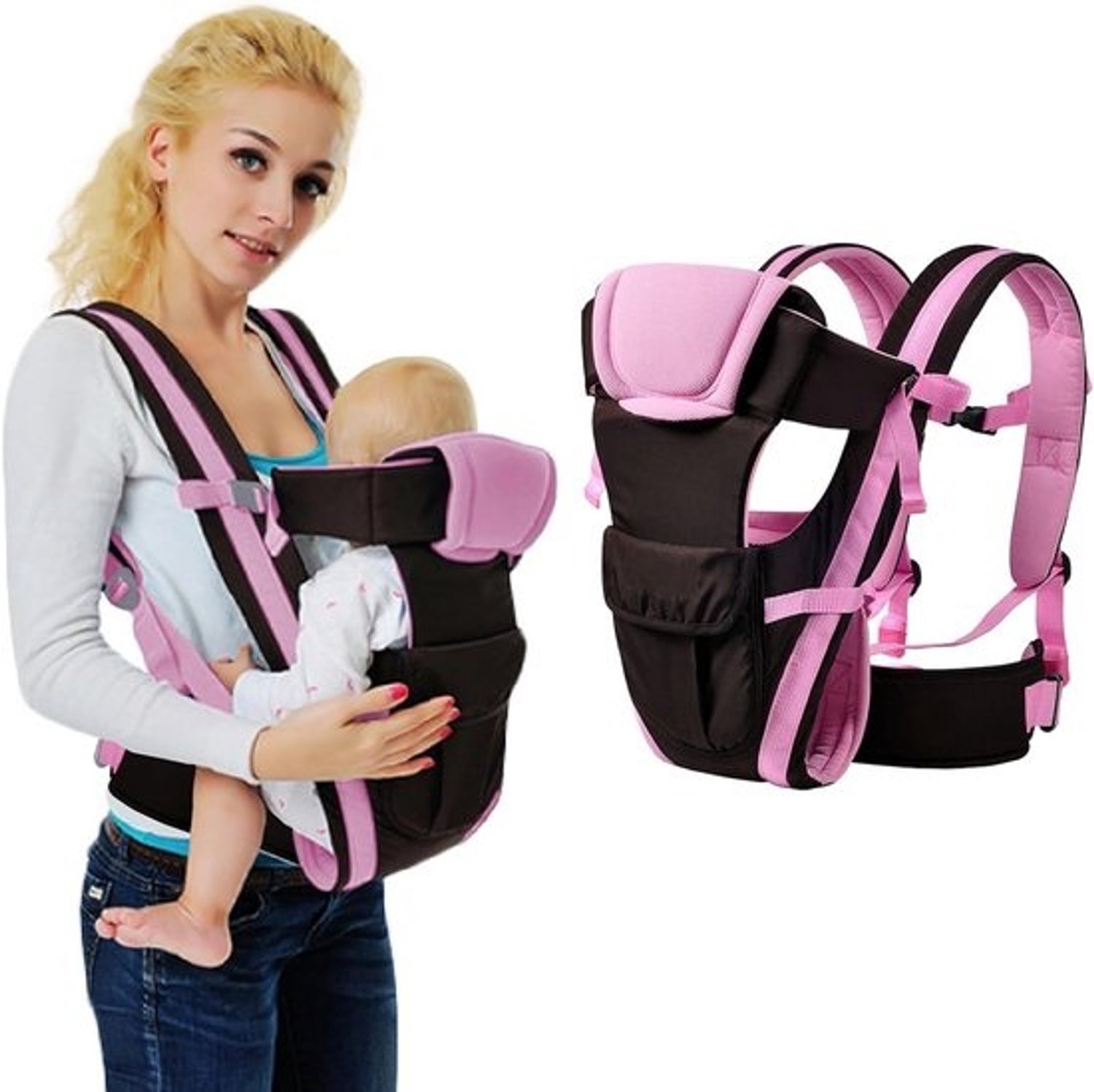 Ergonomische lichtgewicht babydrager - voor peuters en baby's - 3-36 maanden - Roze