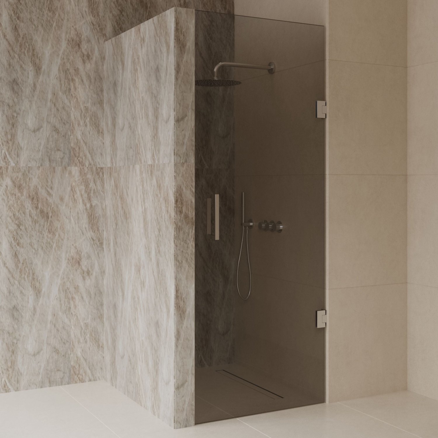 Sanitado Dalis Nisdeur Rookglas RVS Profielen 90x200 cm