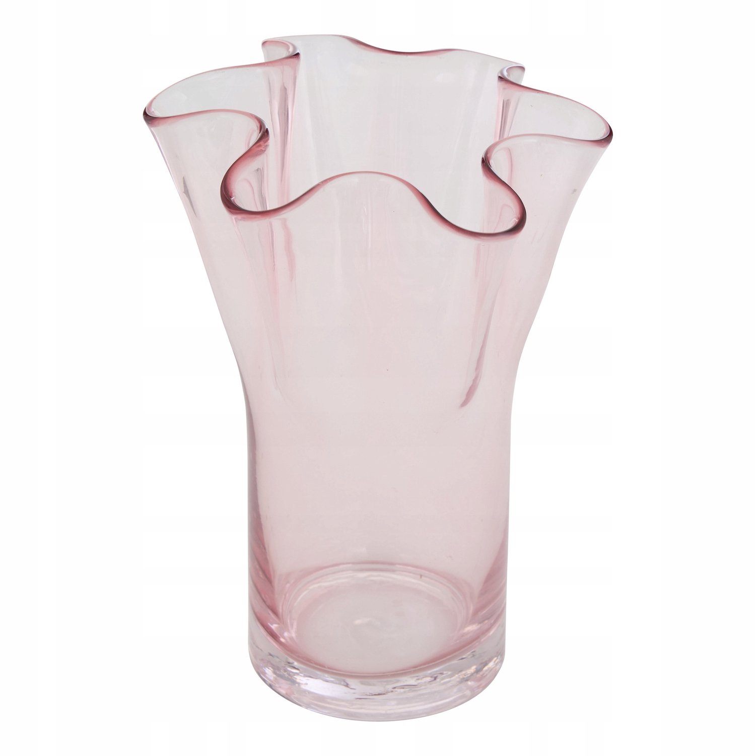 Atmosphera Glazen Vaas Golvend Ø 17 cm x 23,5 cm Roze Decoratief