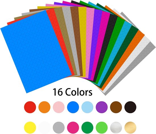16 stuks ronde kleurrijke stickers, kleurrijke stickers, ronde zelfklevende etiketten voor kantoor, thuis, school, kinderen, vrije tijd, diameter 8 mm — afbeelding 4