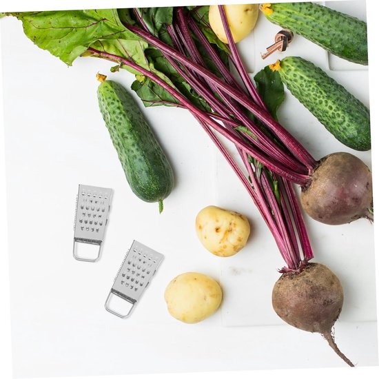 2 Stuks Mini Rasp Roestvrijstalen Handheld Groente Kaasrasp met Ergonomische Handgreep voor Aardappelen Diverse Ingrediënten Compact Keukenaccessoire — afbeelding 3