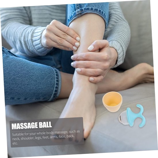 2 Stuks Roller Ball Massager Aanloop Reflexologie Spier Stekelige Massage Schouder Lichaam Kralen Massagerollerstok Hulpmiddel Stimulator Massagetool Roestvrij Staal — afbeelding 3