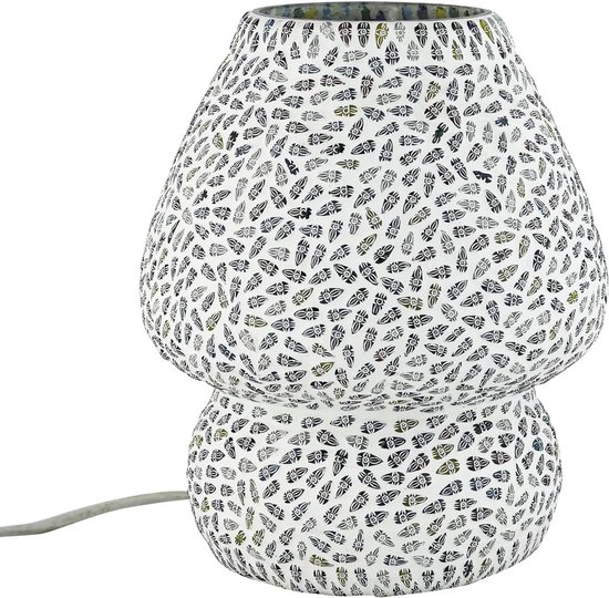 Boho-tafel- en nachtlamp van glas met mozaïekmotief Aubina -4- — afbeelding 4
