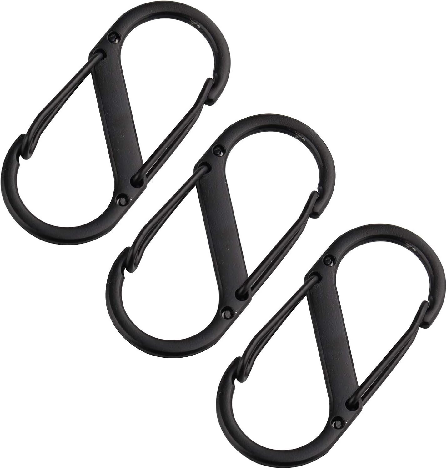3 STKS S Vorm Ring Locking Karabijnhaak Sleutelhanger Aluminium Lente Clip Lock Gesp Sleutelhouder Metalen Rugzak Gespen Klimhaak Tactische Overleving Ontworpen
