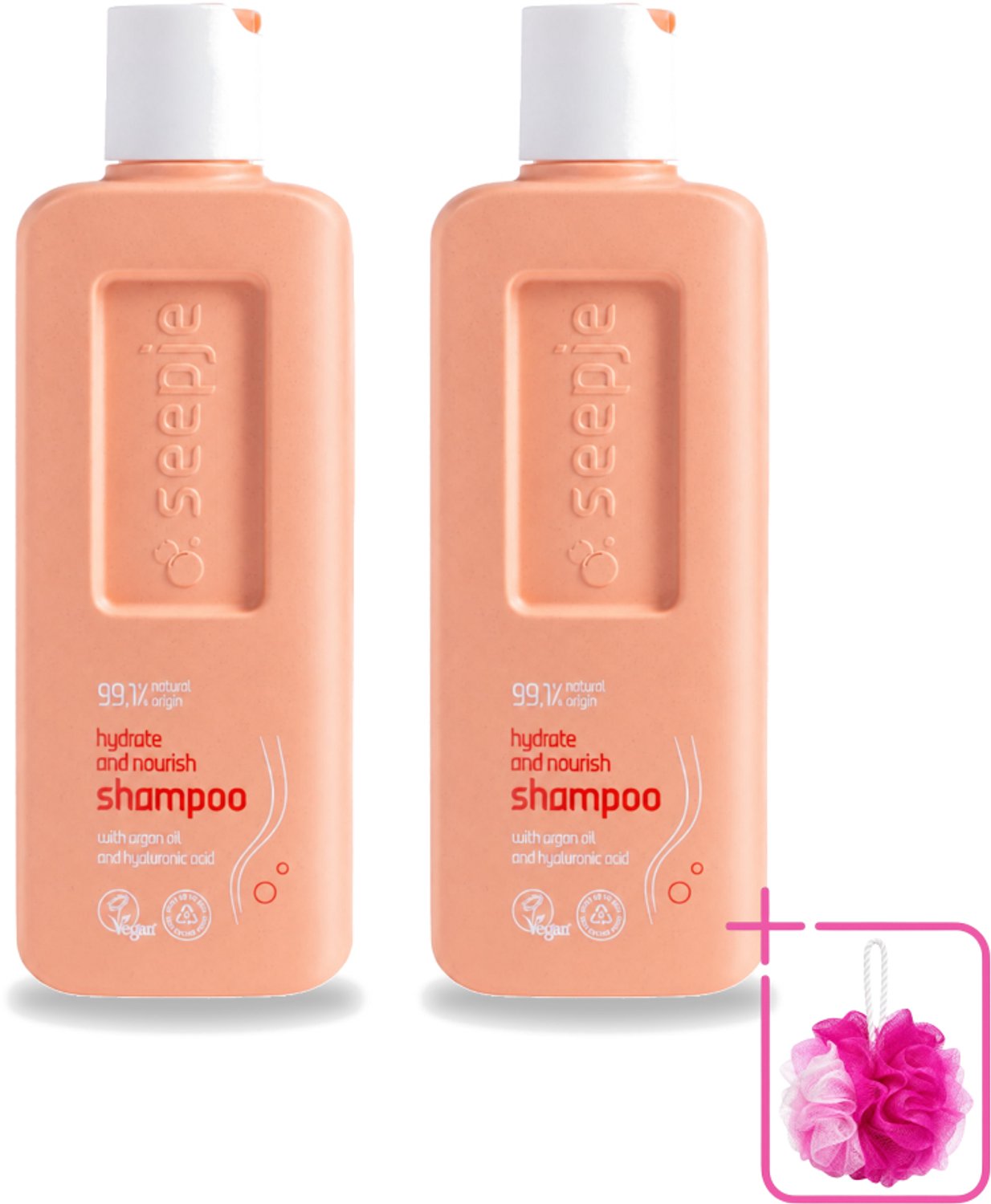 2 x Seepje - Hydrate & Nourish Shampoo - Intense Hydratatie voor Gezond Haar - 300 ml - Bulkverpakking - Hydratatie haar - Douchemop - Natuurlijke shampoo