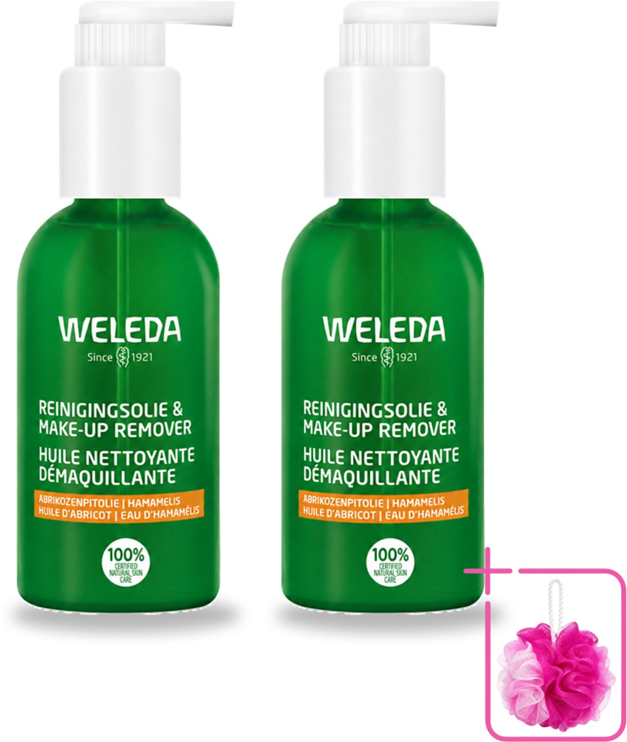 2 x WELEDA - Reinigingsolie & Make‑up Remover - 150 ml - Bulkverpakking - Gezichtsreiniging - Douchemop - Make-up verwijderen