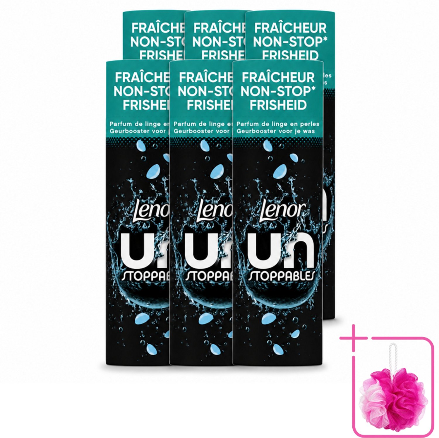 6 x Lenor Unstoppables - Geurbooster - Fris - Non-Stop Frisheid - 19 Wasbeurten - Bulkverpakking - Geurbooster - Douchemop - Frisheid