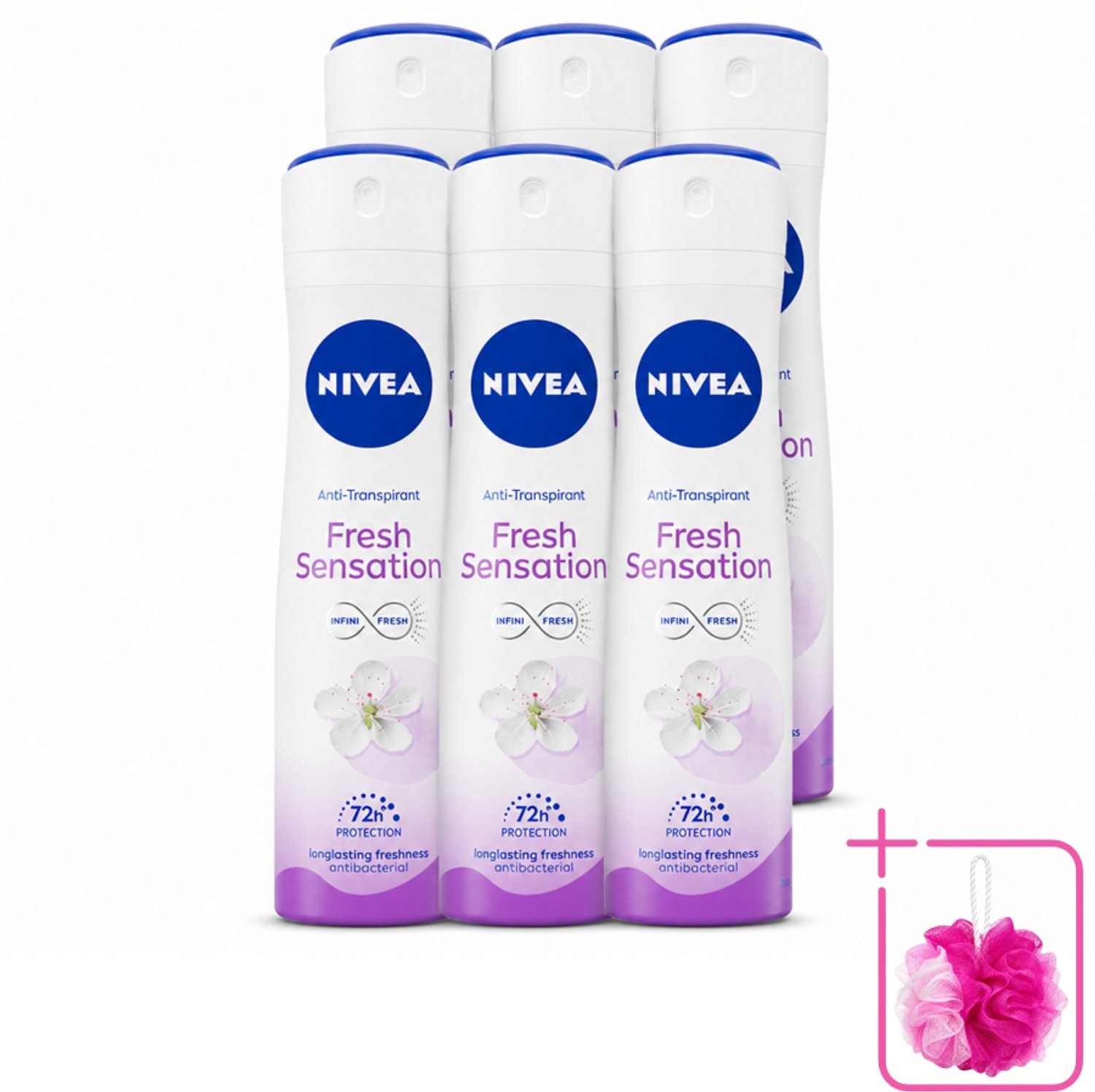 6 x NIVEA – Deodorant Spray – Fresh Sensation – 150 ml - Bulkverpakking - 72 uur bescherming - Zweetbescherming