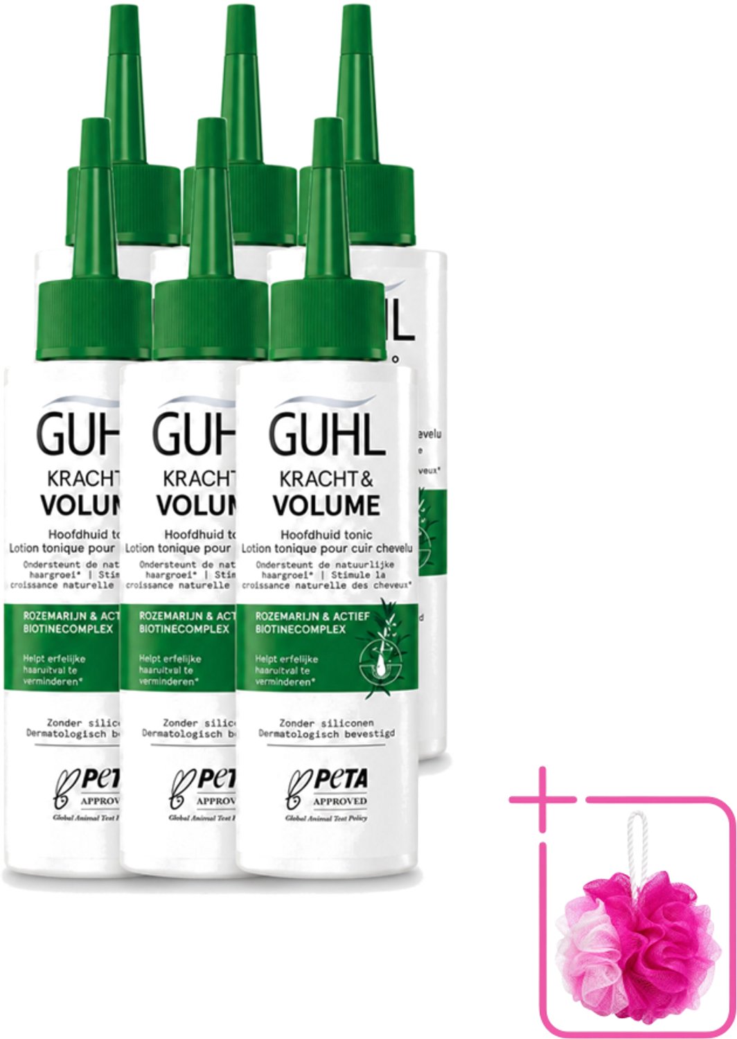 6 x Guhl – Scalp Tonic – Kracht & Volume – 125 ml - Bulkverpakking - Haaruitval - Douchemop - Haargroei