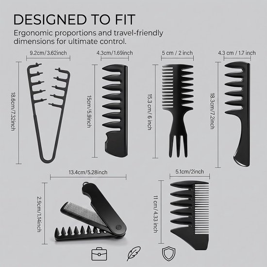 6 stuks krulkam, textuurkam, haartang, textuurkam, stylingkam, wortels, volume tool voor de haarwortels met ponyaanzet verzorging, lifting haarwortels haarborstel voor mannen en vrouwen — afbeelding 5