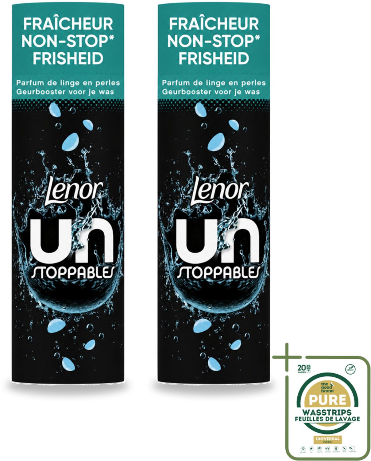 2 x Lenor Unstoppables - Geurbooster - Fris - Non-Stop Frisheid - 19 Wasbeurten - Wasstrips - Geurbooster - Frisheid - Wasgeur - Wasmiddel - Wasgeurbooster