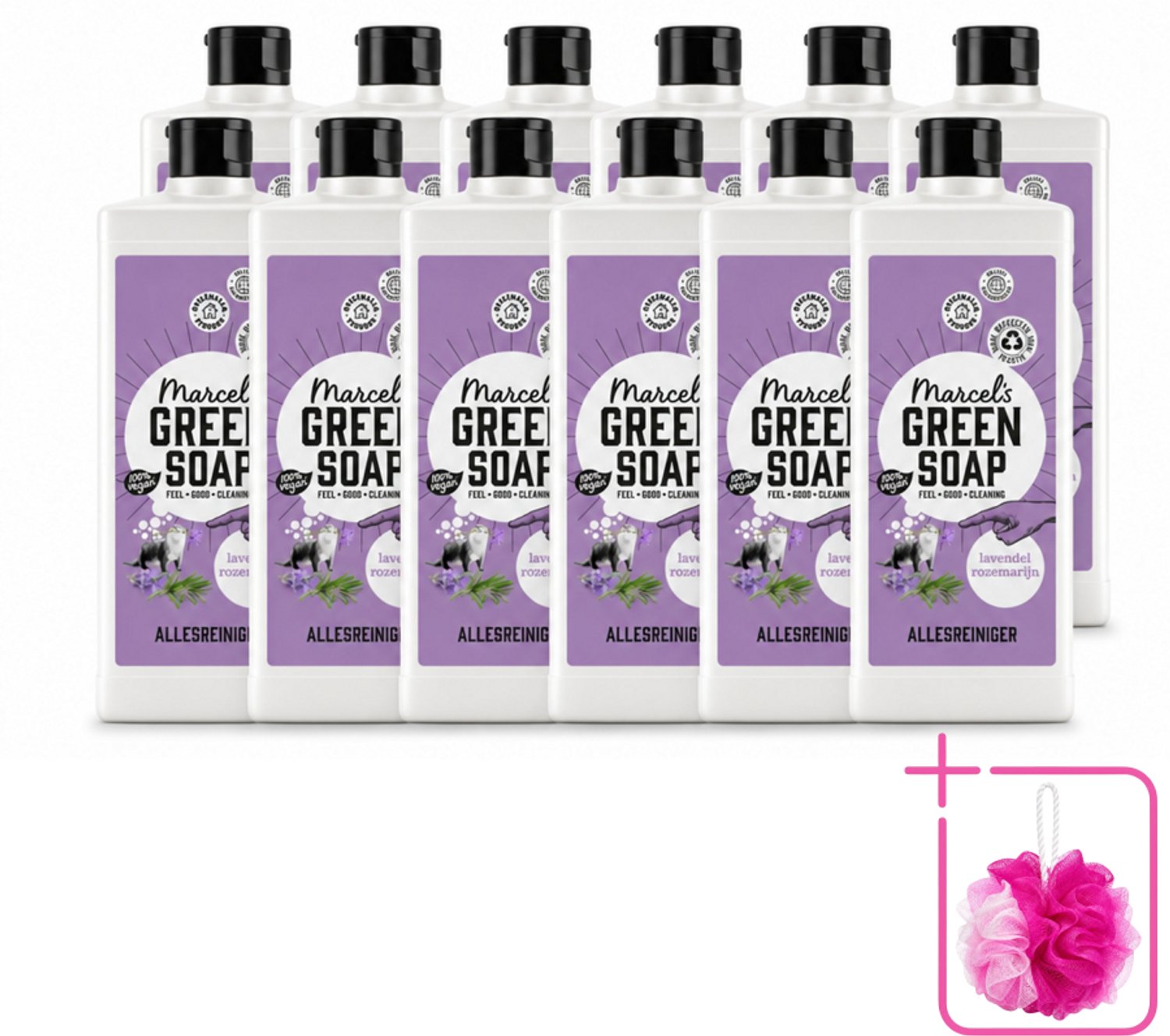 12 x Marcel's Green Soap - Allesreiniger - Lavendel & Rozemarijn - Natuurlijk & effectief - 750 ml - Bulkverpakking - Allesreiniger - Douchemop - Natuurlijke reiniger