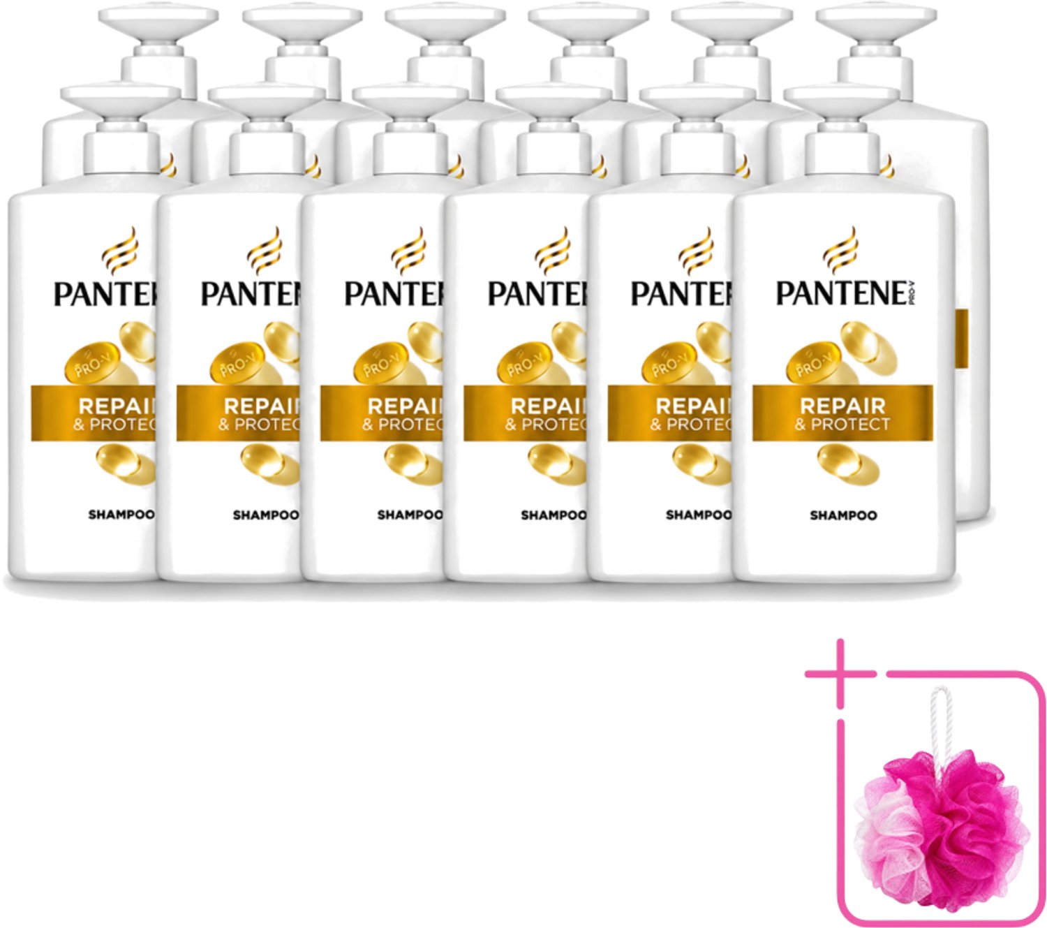 12 x Pantene - Pro-V – Shampoo – Repair & Protect – 1000 ml - Bulkverpakking - Haarbescherming - Haarversterking