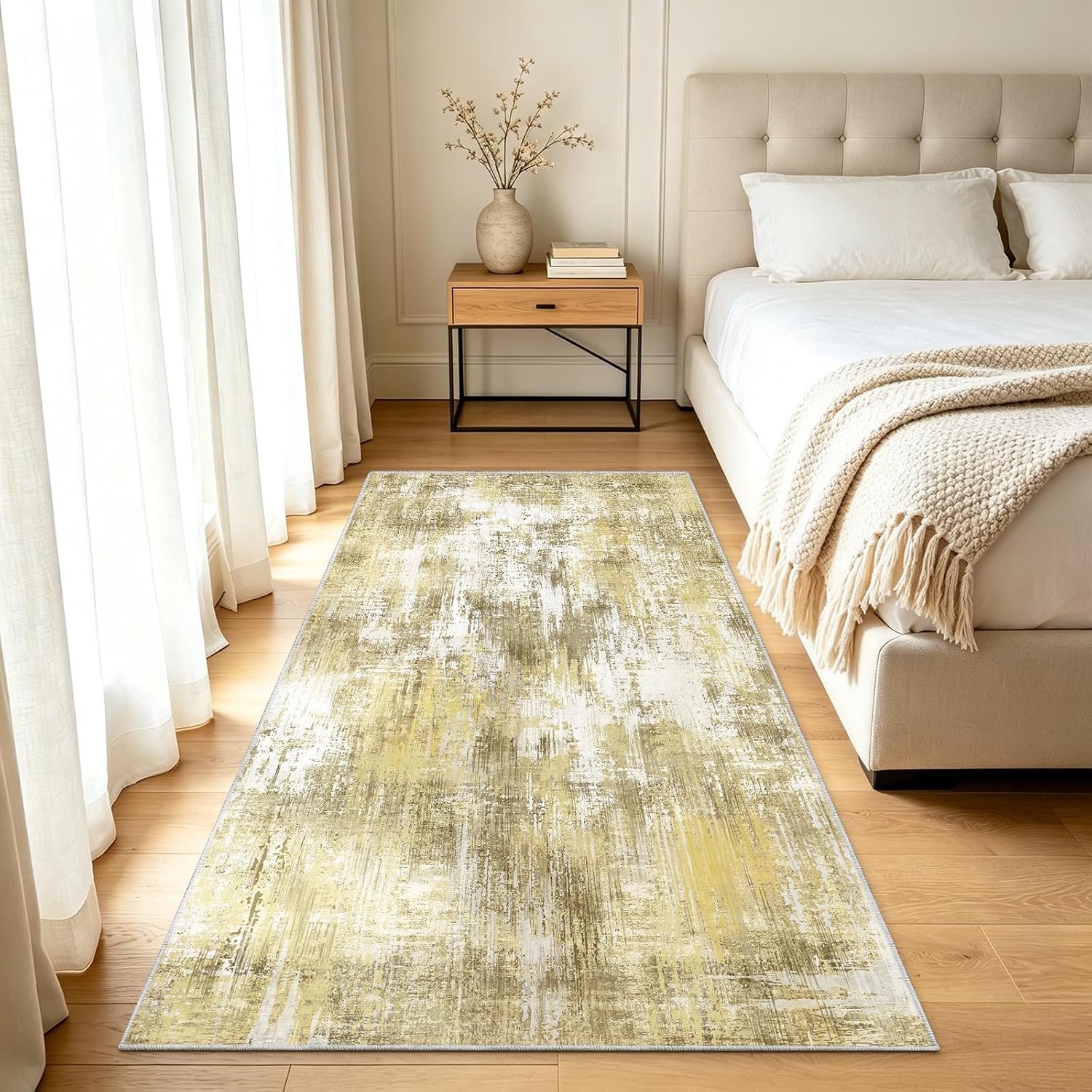 Wasbare tapijten woonkamer gebied tapijt modern abstract slaapkamer 80x150 geel antislip laagpolige zachte tapijten voor woonkamer eetkamer kantoor