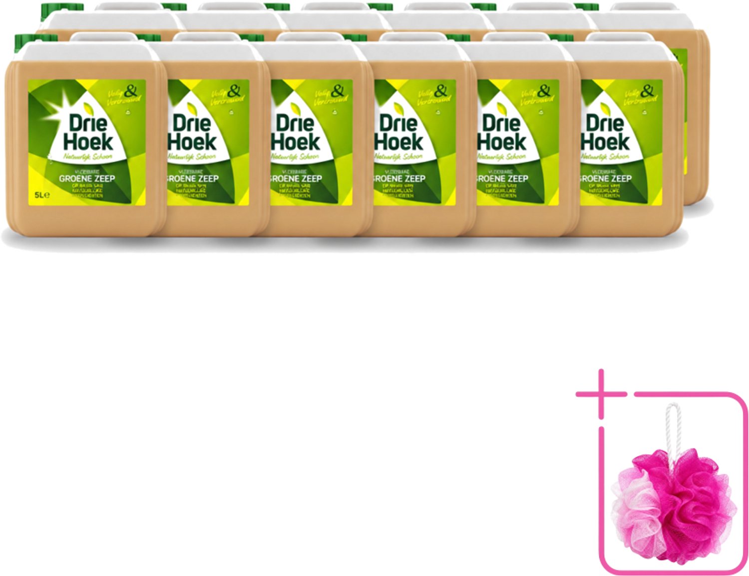 12 x Driehoek – Vloeibare Zeep – Groene Zeep – 5 liter - Bulkverpakking - Schoonmaken - Douchemop - Natuurlijke zeep