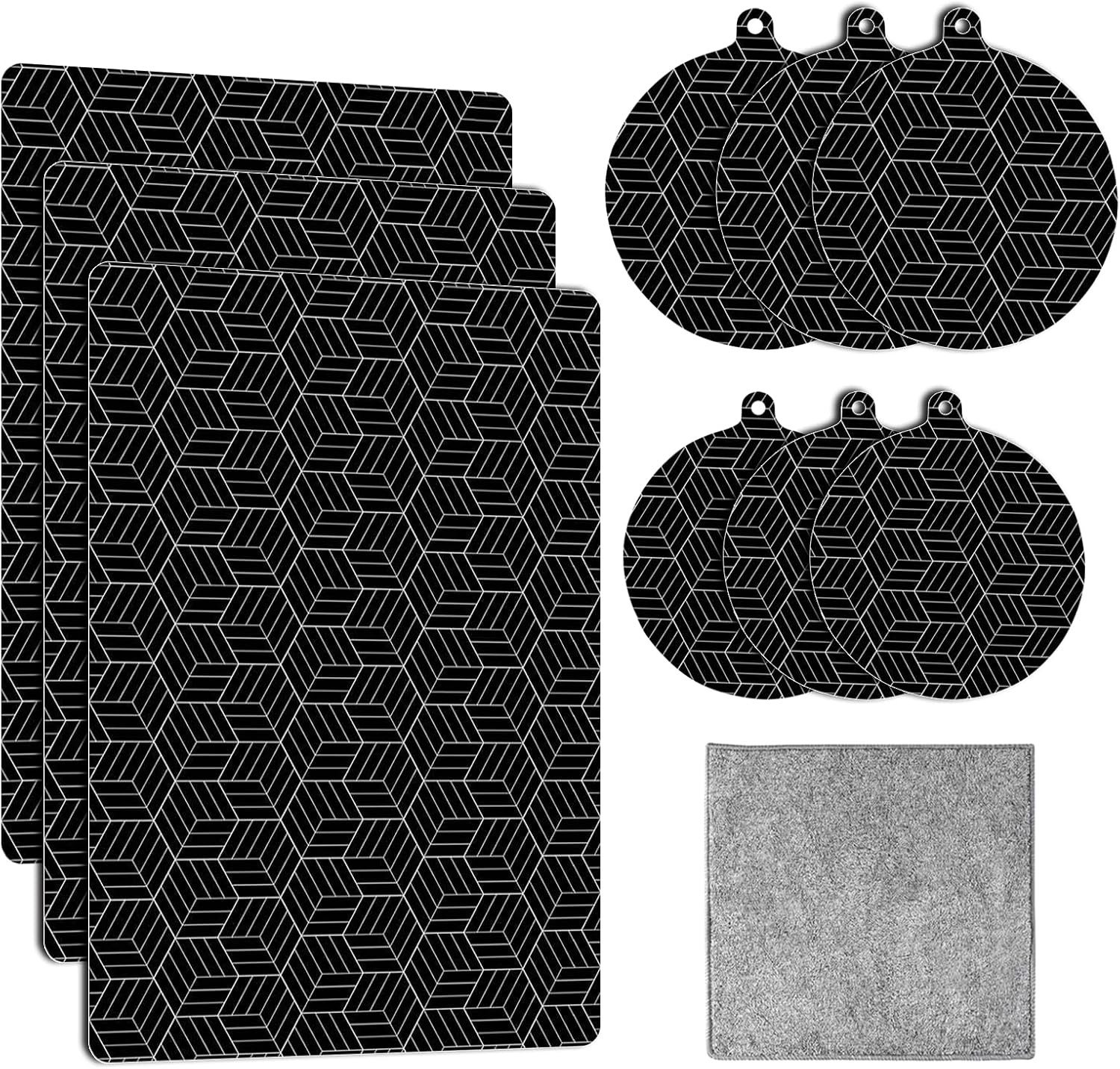 Hittebestendige en Antislip Beschermmat voor Inductiekookplaat - 9 Stuks Silicone en Glasvezel Kookplaat Bescherming met 1 Handdoek, 0.7mm Dikte