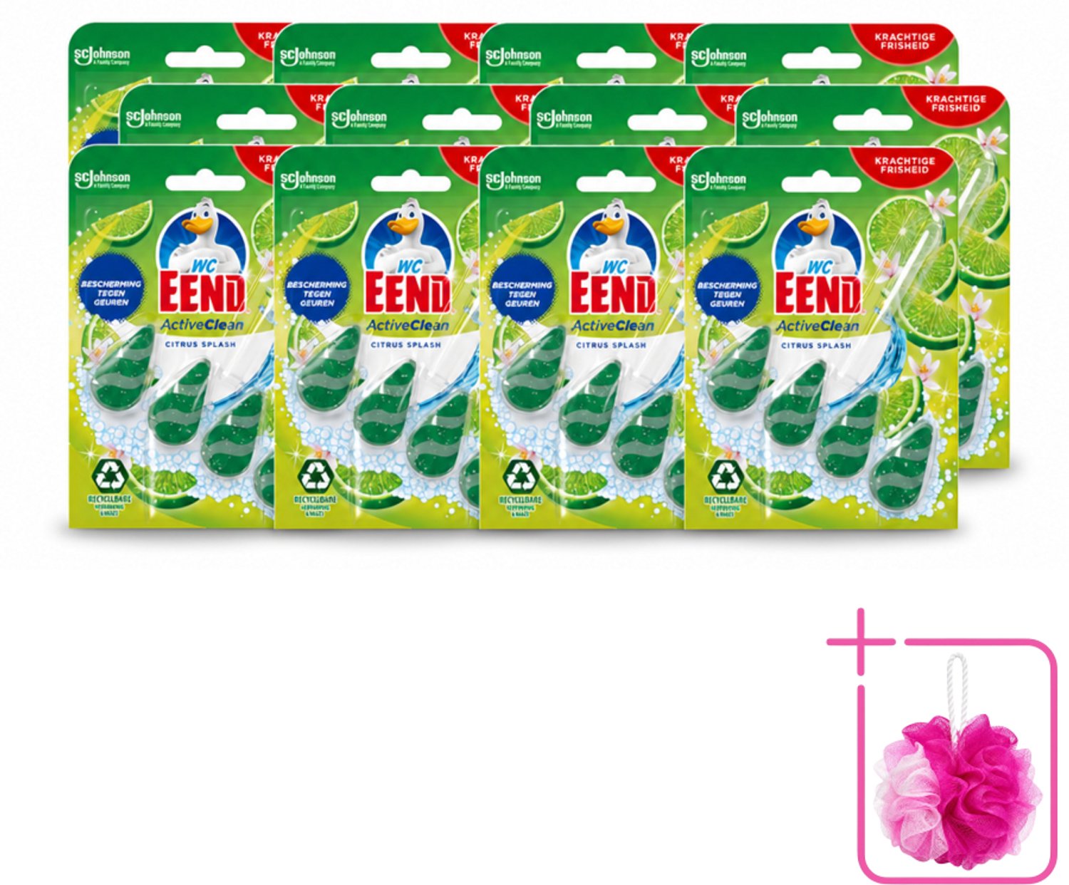 12 x WC Eend – Toiletblok – Active Clean – Citrus – 38 g - Bulkverpakking - Toiletblok - Douchemop - Toilet reinigen