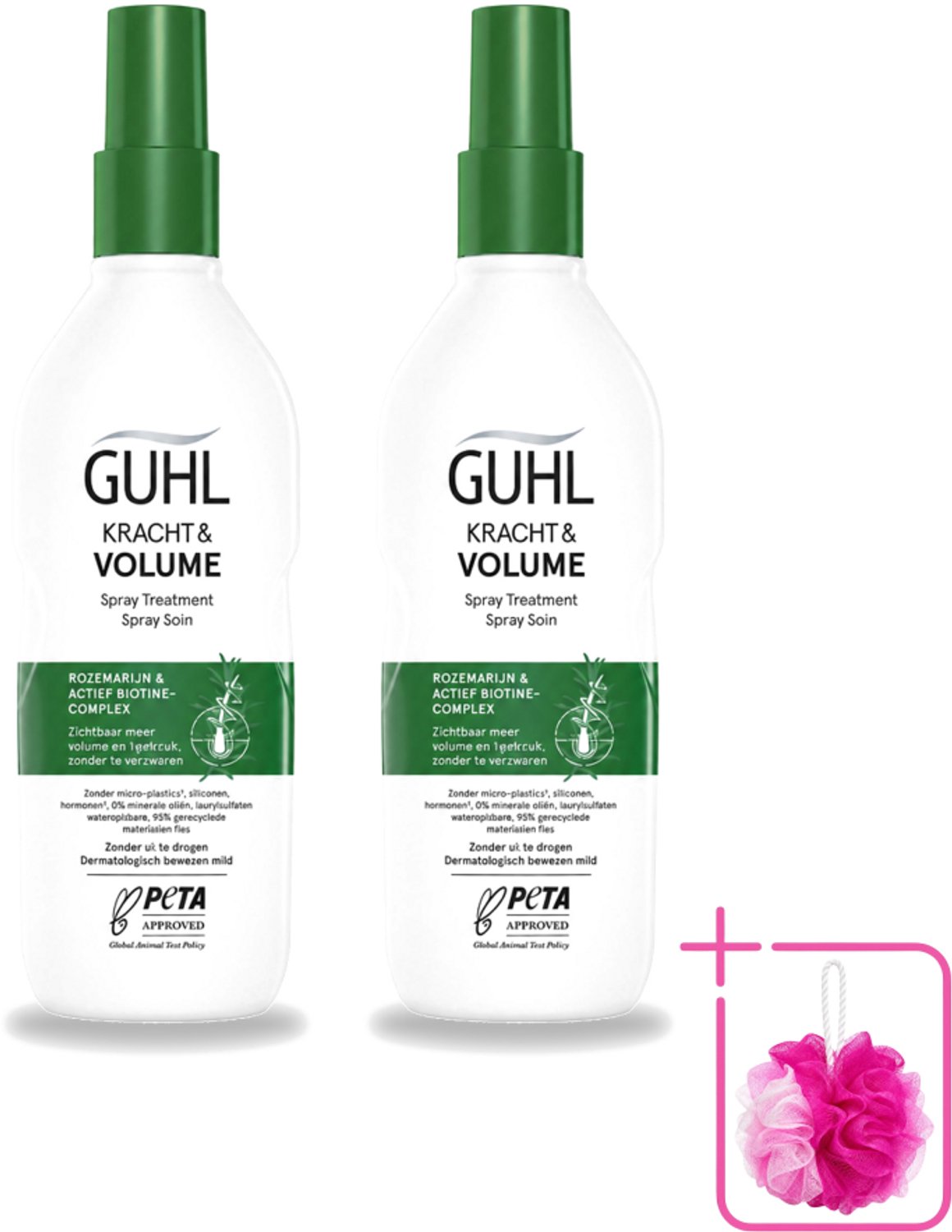 2 x Guhl – Spray Treatment – Kracht & Volume – 150 ml - Bulkverpakking - Haarversterking - Douchemop - Volumeboost