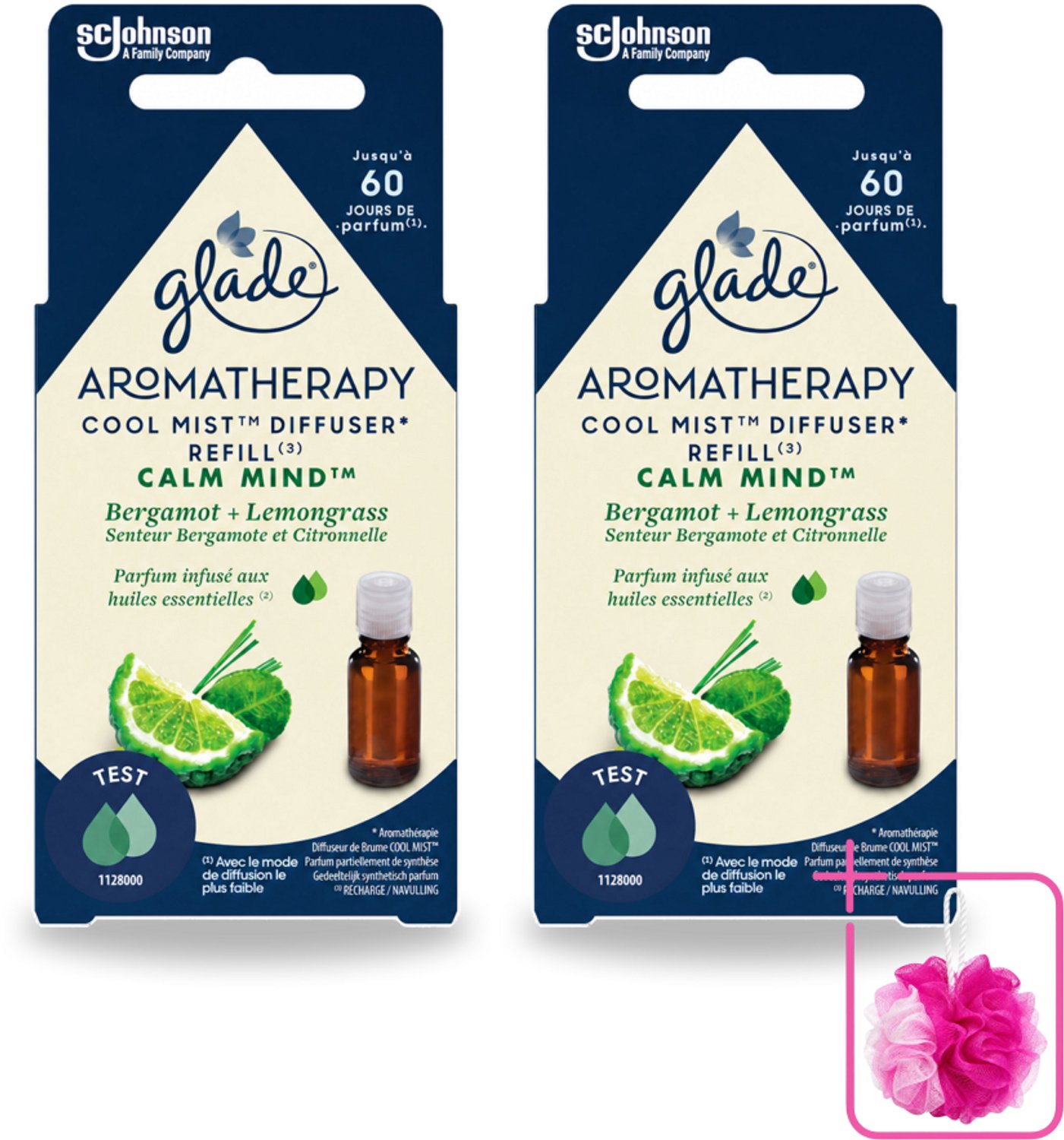 2 x Glade – Aromatherapy Mist Diffuser Navulling – Calm Mind – 17,4 ml - Bulkverpakking - Aromatherapie - Douchemop - Ontspanning