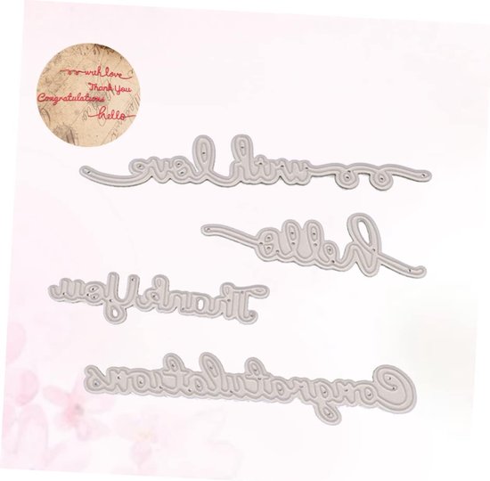 2 Stuks Bedankkaartje Embossing Script Sterven Scrapbooking-stencils Stencils Voor Het Maken Van Kaarten Woorden Stencils Maken Stansvormen Om Te Maken Bedankt Snijdend Mes Reliëf — afbeelding 4