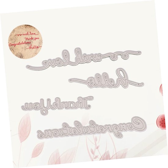 2 Stuks Bedankkaartje Embossing Script Sterven Scrapbooking-stencils Stencils Voor Het Maken Van Kaarten Woorden Stencils Maken Stansvormen Om Te Maken Bedankt Snijdend Mes Reliëf — afbeelding 2