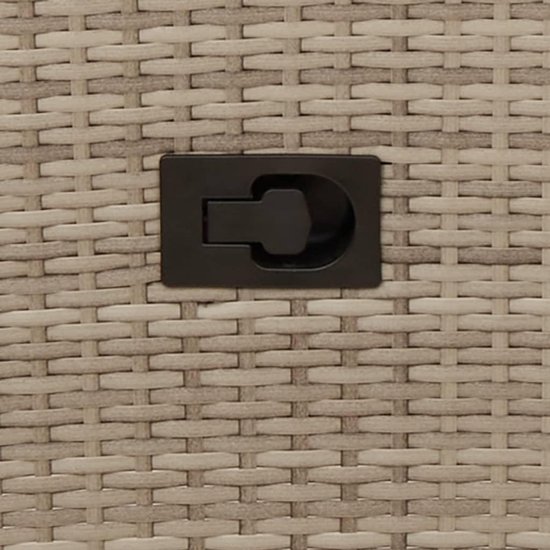Poly rattan verstelbare rugleuning tuin balkon 3 delig beige crème — afbeelding 3