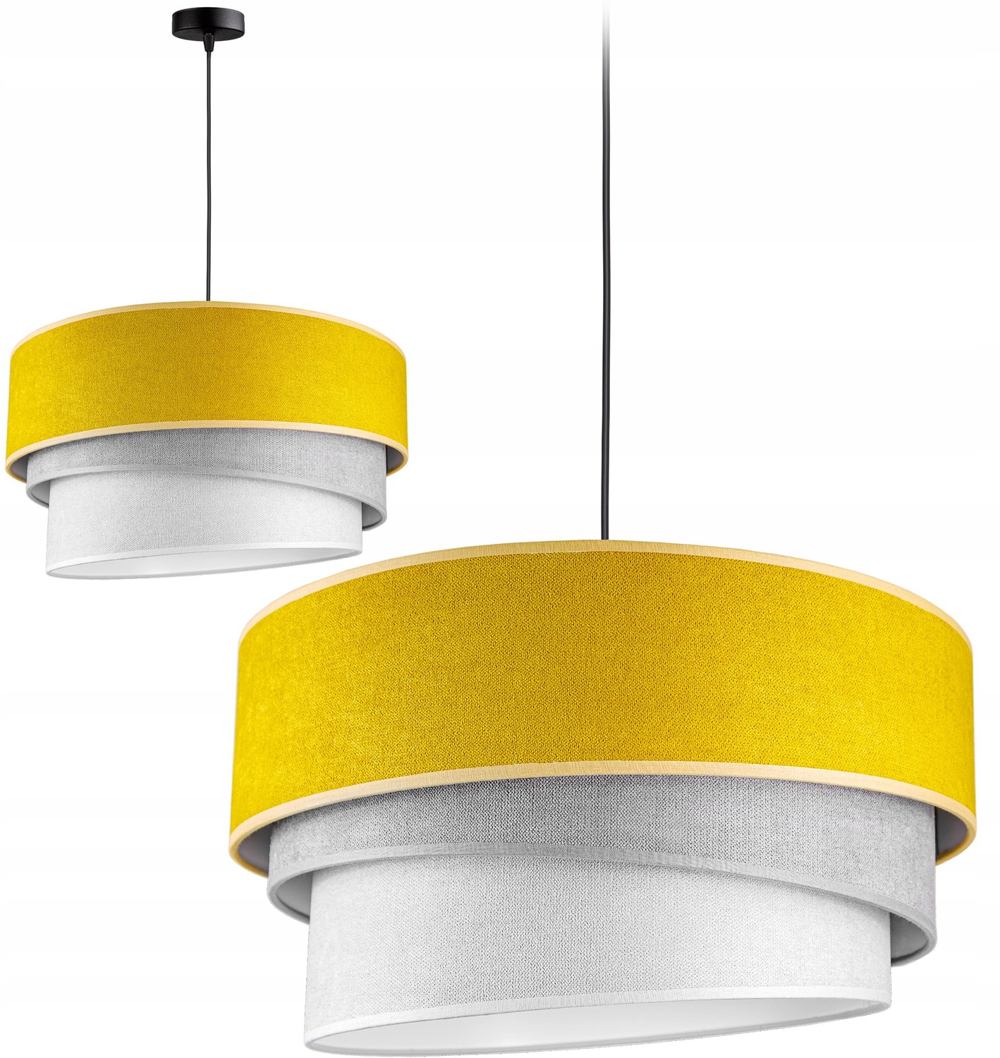 Moderne Plafondlamp met Gele Fluweel Kap - Stijlvol en Sfeervol