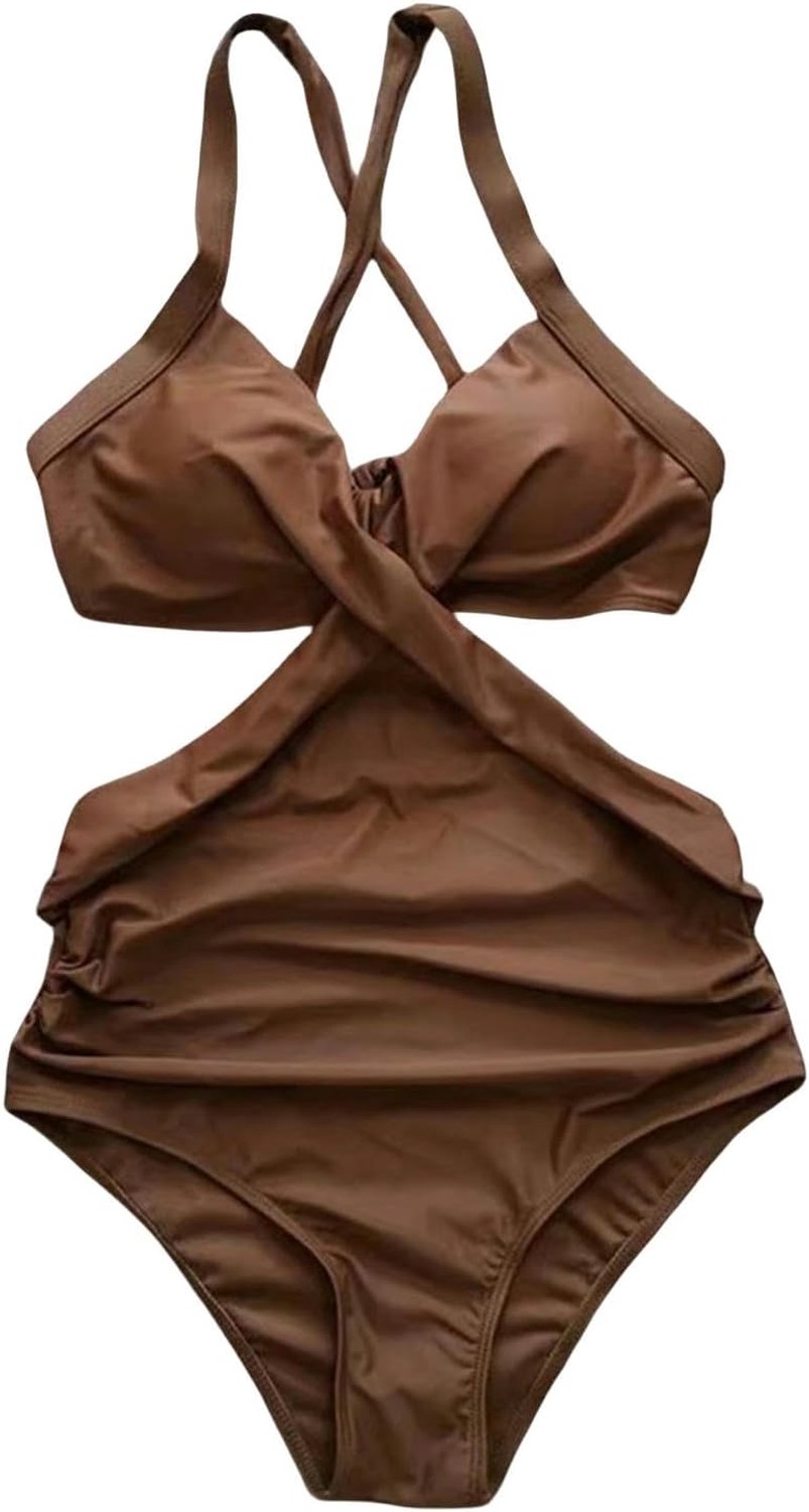 bikini Swimwear Women Halter One Piece Swimsuit Female Swimming Monokini Suit Padded Beachwear Summer