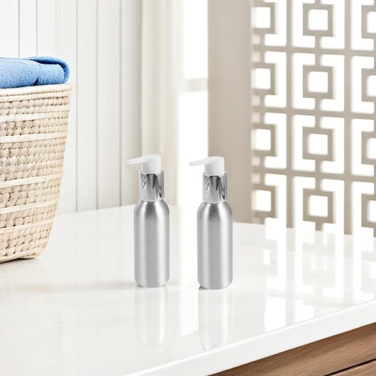 3 Stuks Delige Aluminium Lotion Pompflessen Hervulbare Zeepdispenser voor Badkamer Keuken Compacte Cosmetische Flessen voor Shampoo Reiniger — afbeelding 3