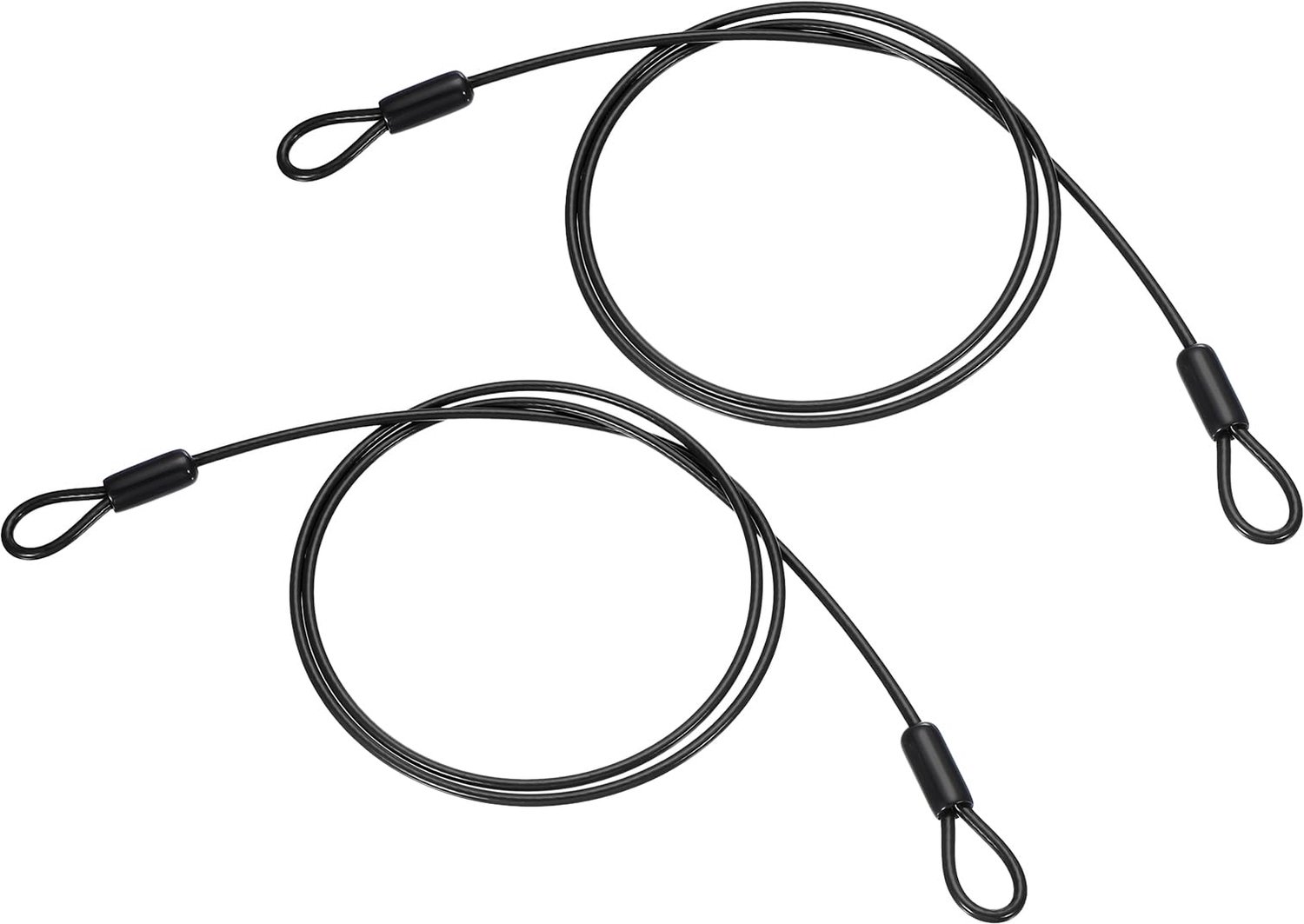 PATIKIL 1/8 "Dia vinyl gecoate roestvrijstalen kabel met lussen, 2 stuks 1 m (101,6 cm) flexibele draadkabel veiligheidsketting, sleutelkoordslot voor