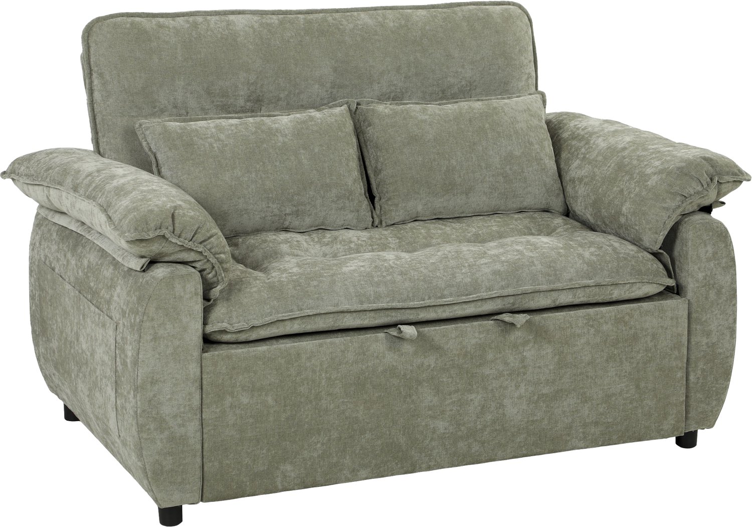 TEKROA® 2-zits slaapbank - 3-in-1 fluwelen slaapbank (137 cm) - verstelbare rugleuning - brede zitting - 2 kussens - groen