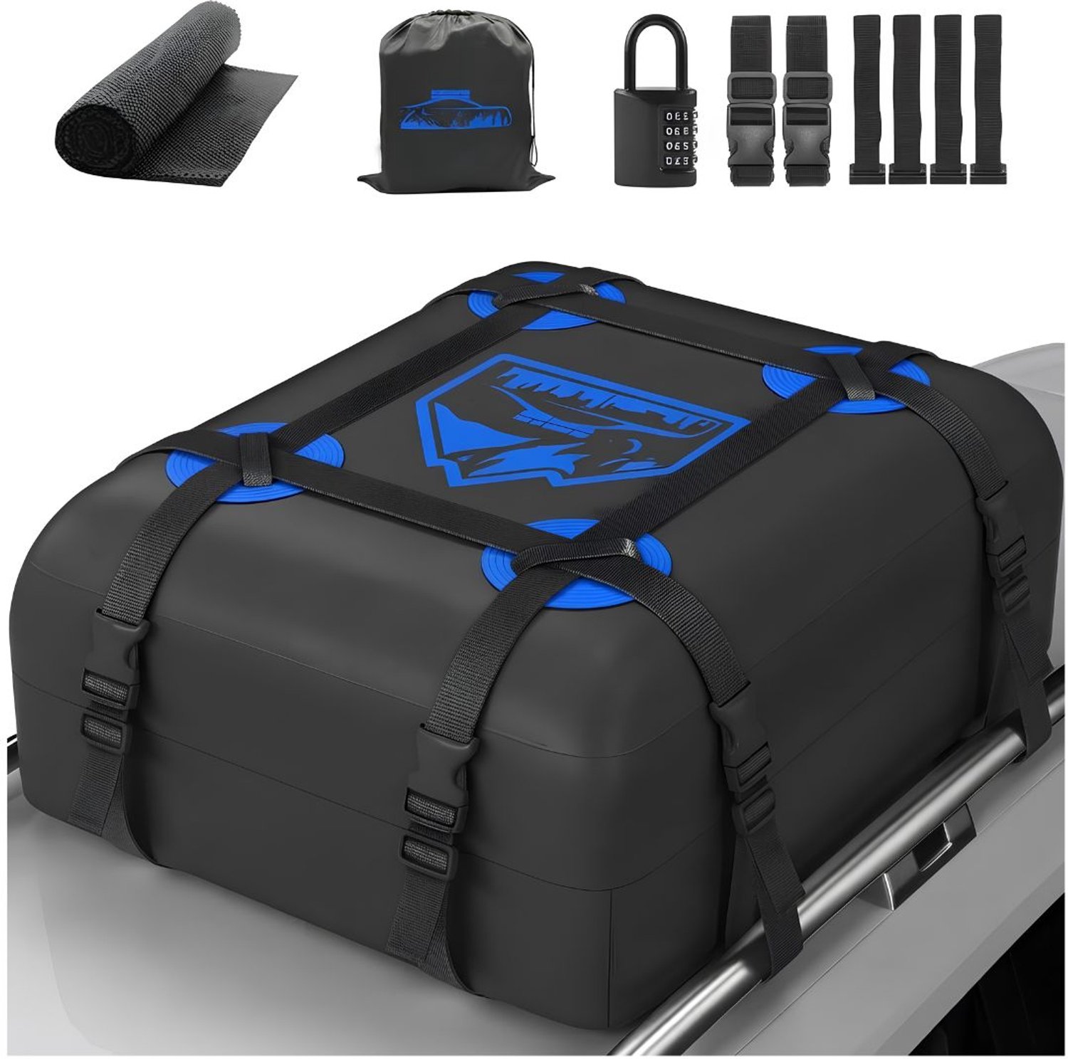 KLS® Dakkoffer - Dakkoffer Opvouwbaar - Auto Dakkoffer - Blauw - 36cm x 28cm x 20cm