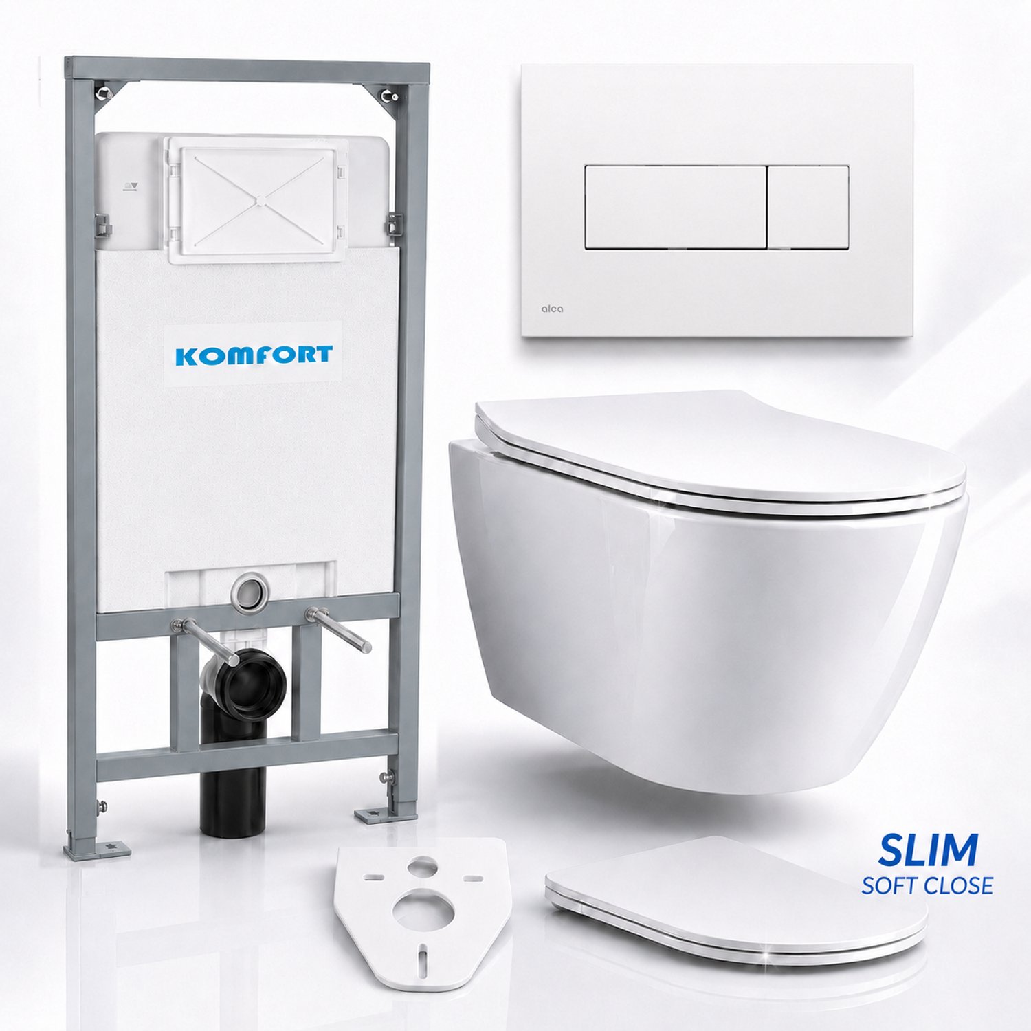 Badland toiletset - Alcaplast KOMFORT C201 1,2 m - ROLO wit - M370 wit
