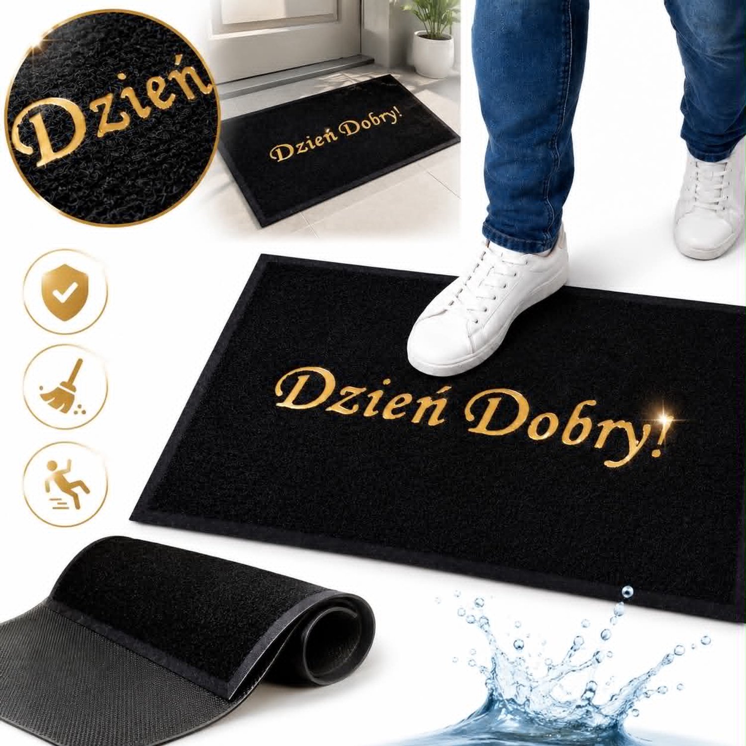 Deurmat 'Dzień Dobry' Antislip 40x60 cm - Stijlvolle Entree