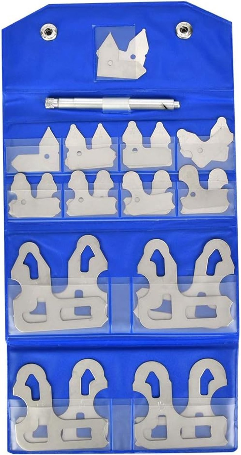 Radius Gauge Fictory RVS Radius Gauge Set 17 stuks, 1/64-1/2 Inch fractionele Gage met houder