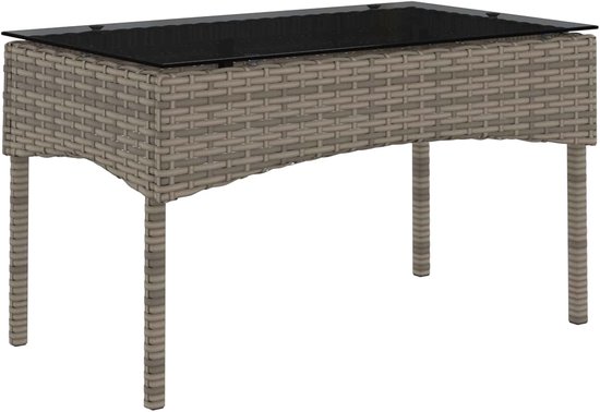 poly rattan moderne L vorm tuinbank set grijs — afbeelding 3
