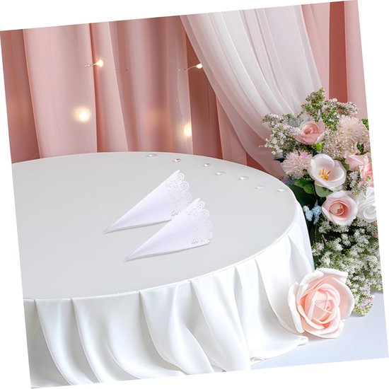40 Stuks Bruiloft Papieren Bloembuis Kraft Confetti Kegels Centerpieces Bloemenconfetti Huwelijksfeestkegels Bruiloft Gedroogde Bloemkegels Wit — afbeelding 2