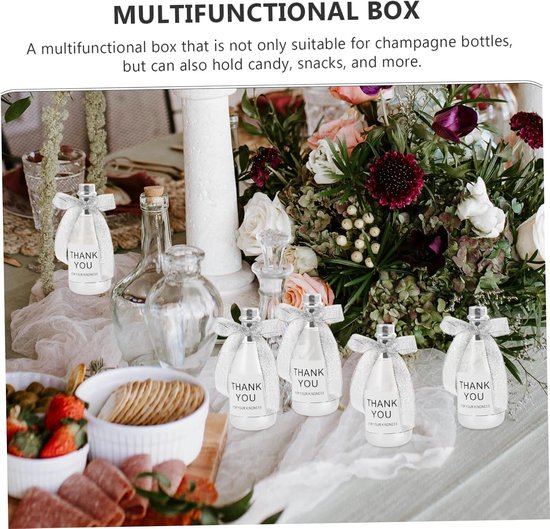 6 Stuks Bonbondoos Bruiloft Gunst Flesvormige Snoep Container Partij Snoep Container Mini Flessen Snoep Containers Snoep Bruiloft Dozen Snoep Feestartikelen Volwassenen — afbeelding 4