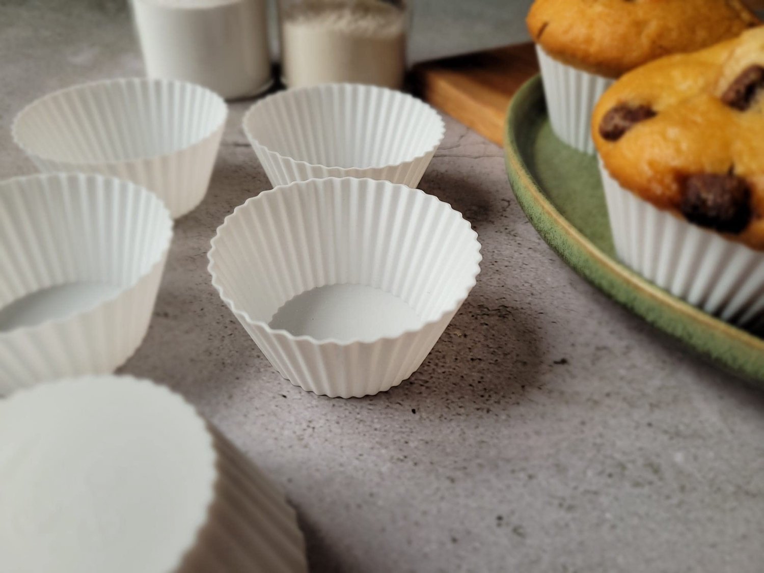 Siliconen Muffin Cups | 7cm 6 Pack | Witte Kleur | Herbruikbaar | Vaatwasmachinebestendig | BPA-vrij (6)