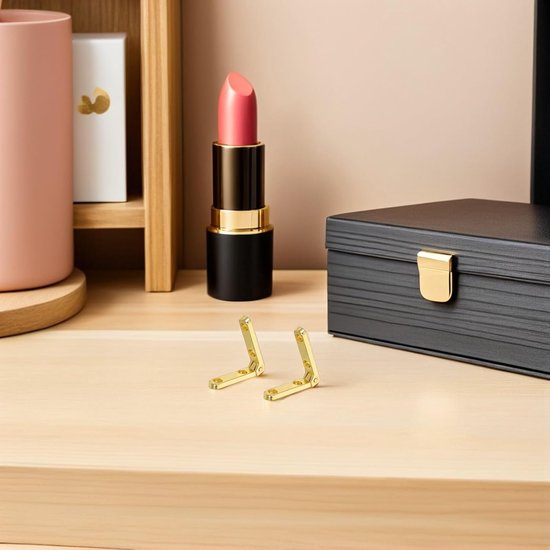 20 Stuks Gouden Kleine Metalen Scharnieren voor Sieradendozen Onzichtbare Duurzame Kistscharnieren Geschikt voor Houten Kasten Decoratieve Meubelaccessoires — afbeelding 5