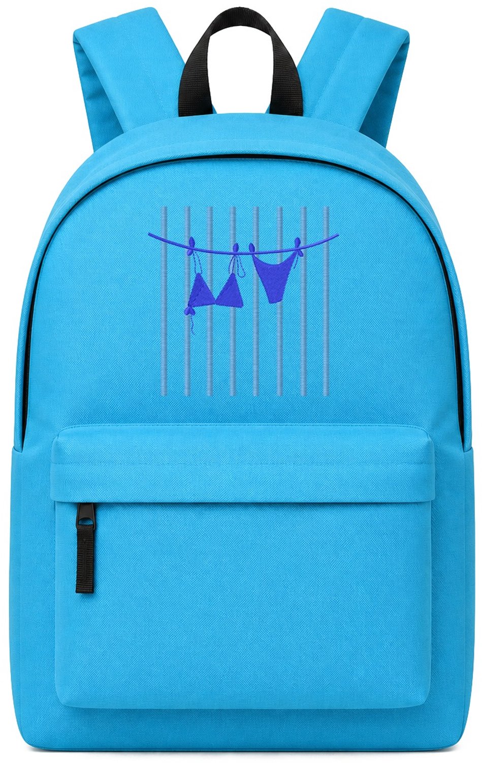 Blauwe Reistas Rugzak 20L met Zomerse Borduur – Perfect voor Vakantie