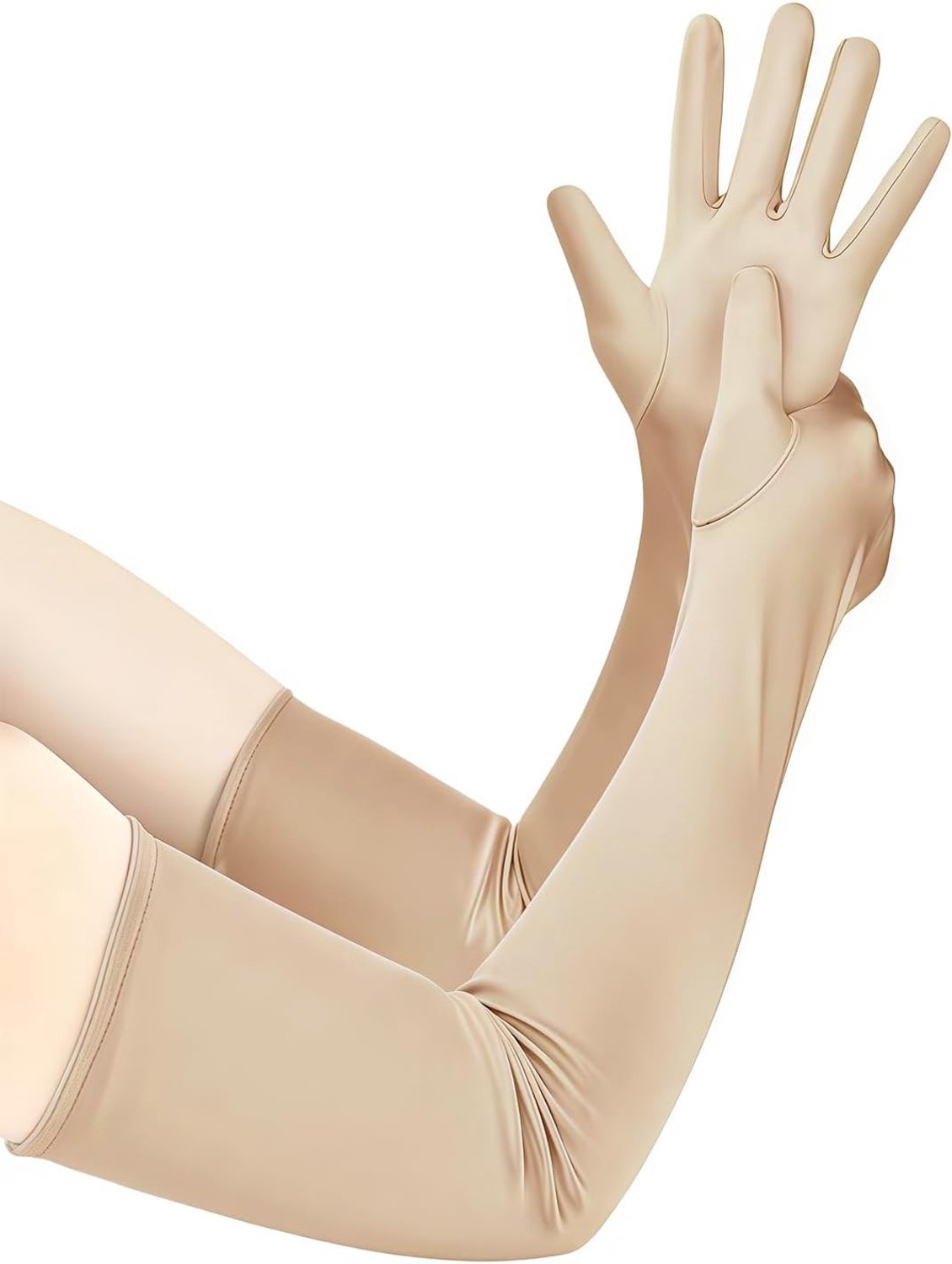 Elegante Satijnen Opera Handschoenen - Lange Avondhandschoenen voor Vrouwen in Vintage Stijl voor Halloween, Maskerade Ballen, Bruiloften en Feestelijke Gelegenheden