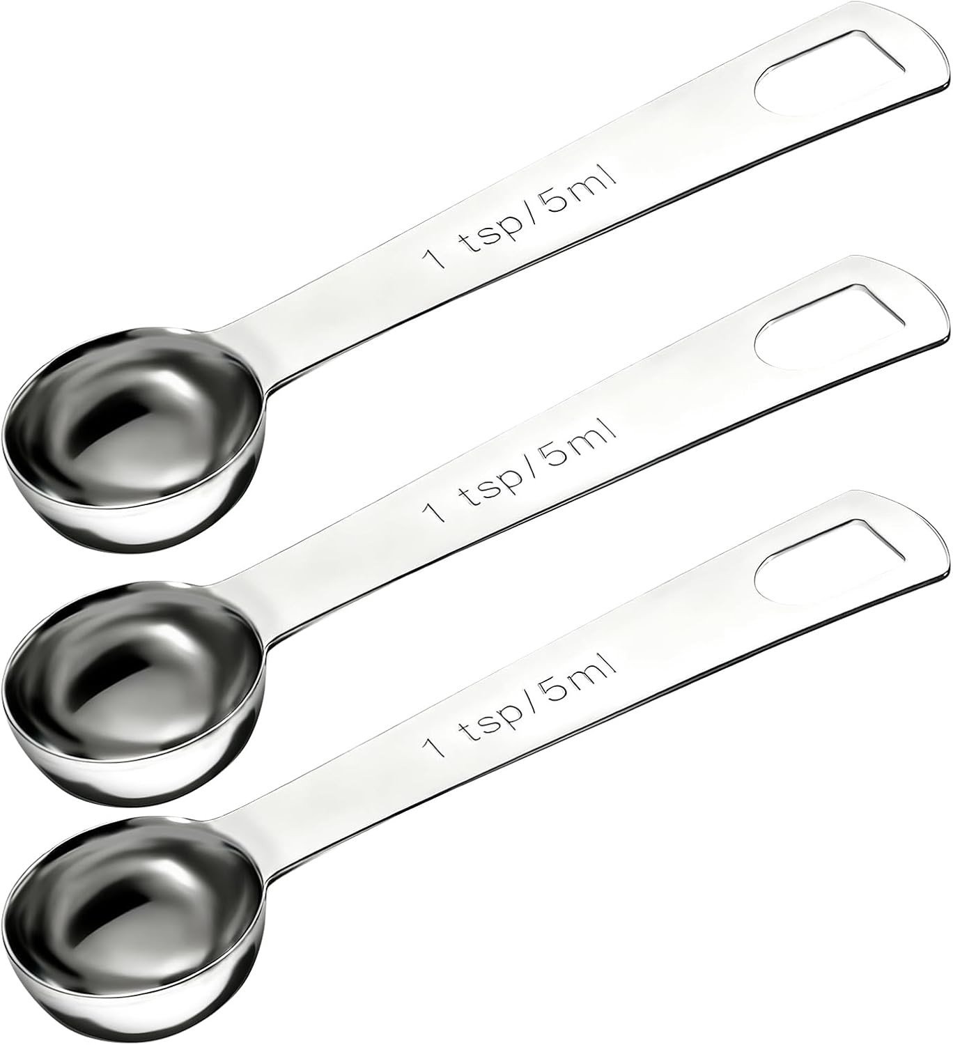 Set van 3 maatlepels voor nauwkeurige metingen, roestvrijstalen theelepels voor koken, bakken en kruiden