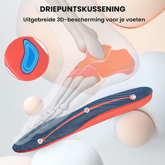 Comfortabele Orthopedische Inlegzolen voor Mannen en Vrouwen, Ergonomisch en Ademend, Ideaal voor Plantenfasciitis en Ondersteuning van de Voetboog — afbeelding 5